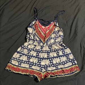 Elephant Patterned Romper